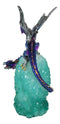 Blue Rainbow Armored Dragon Guarding LED Lantern Acrylic Crystal Egg Figurine