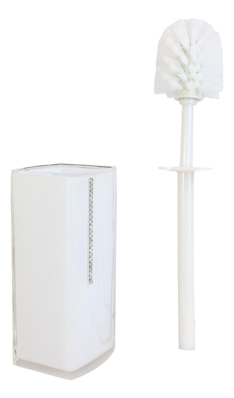 Stain White Austrian Crystals 6 Piece Chic Bathroom Vanity Accessories Gift Set