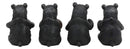 Ebros Set of 4 Inspirational Bears Statues Whimsical Cute Black Bear Holding Love Believe Faith and Hope Sign Plaque Small Figurines Western Decor Rustic Nature Lovers