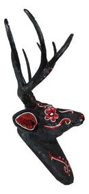 Gothic Day of The Dead Black Red Buck Stag Deer Tribal Sugar Skull Wall Decor