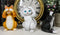 3 Wise Kittens See Hear Speak No Evil Orange Tabby White Black Cats Figurine Set