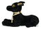 Larger Black & Gold Egyptian God Of Afterlife Sitting Anubis Dog Plush Toy