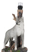Denizen Of Twilight Lone Gray Wolf Table Desktop Lamp With Forest Shade Decor