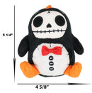 Furry Bones Skeleton North Pole Penguin With Red Bow Tie Small Toy Plush Doll