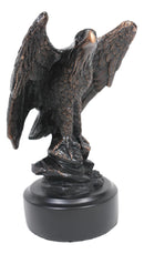 Ebros Surveyor Bald Eagle With Open Wings On Rock Electroplated Resin Statue