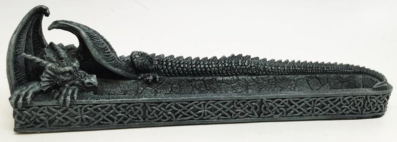 Ebros Resting Bahamut Long Tail Ancient Dragon Incense Burner Figurine Sculpture