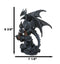 Gargantuan Stone Dragon Guarding Medieval Castle On Mountain Steppes Figurine