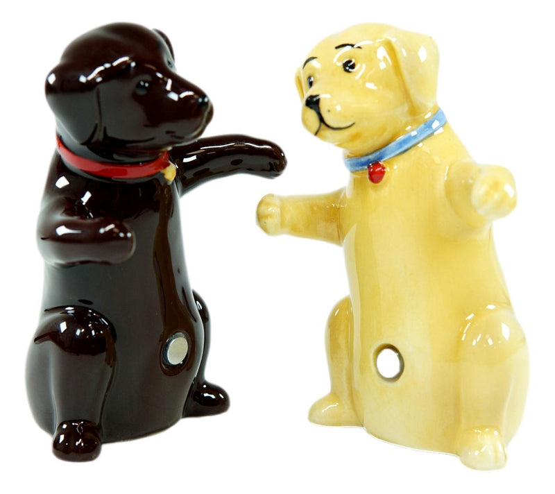 Ebros Colorful Ceramic Labradors Dog Couple Hugging Dancing Salt Pepper Shakers Set