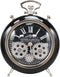 Ebros Antoine De Praiteau Steampunk Mechanical Moving Gears Old Fashioned European Vintage Style Table Clock Victorian Industrial Accent Fantasy Metal Clockwork Gearwork Clocks (Shiny Black)
