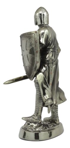 Medieval Crusader Swordsman Knight Statue 7.5"Tall Suit of Armor Heavy Infantry