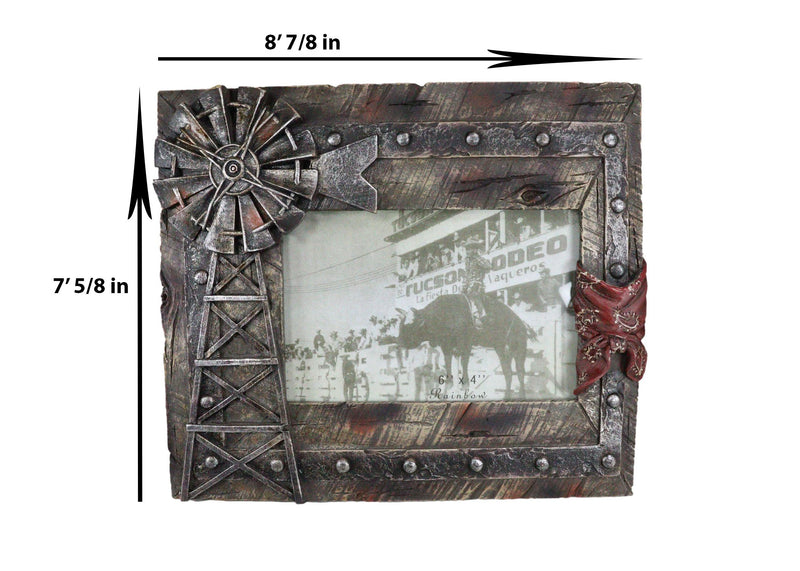 Rustic Western Agricultural Windmill Outpost Tower Picture Frame 4"X6" Photo