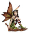 Jolly Christmas Woodlands Elf Fairy With Gazing Ball Sitting On Oak Leaf Statue