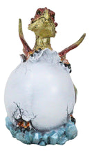 Ember Red Iridescent Jeweled Baby Wyrmling Dragon In Crystal Gem Egg Figurine
