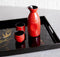 Japanese Flying Cranes 19" by 12" Large Black Lacquer Serving Tray With Handles