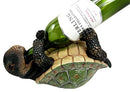 Ebros Drunken Coastal Sea Turtle Tortoise Wine Bottle Holder Caddy Figurine As Home Kitchen Wine Cellar Decorative Storage Organizer Solution of Wild Aquatic Animals Turtles Terrapins Tortoises Decor