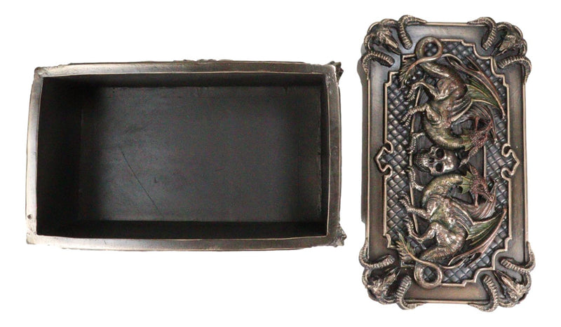 Fantasy Guardian Dragons Baphomet Horned Goat And Skulls Decorative Jewelry Box