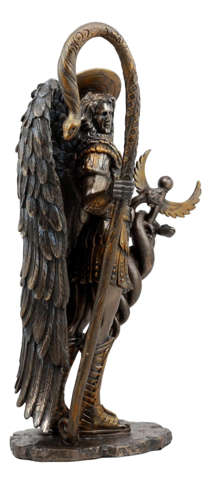 Ebros Saint Raphael The Archangel Holding Healing Staff Statue 13"H Catholic Saint Decorative Figurine - Ebros Gift
