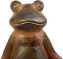 Ebros Rustic Yoga Frog Garden Statue Meditating Buddha Frog Sculpture 14"Long