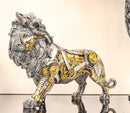 Steampunk Pressure Valve Bionic Geared Cyborg Lion King Prowling Figurine