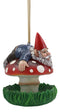 Ebros Naughty Gnome Stuck On Toadstool Mushroom Cap Bird Feeder Branch Hanger