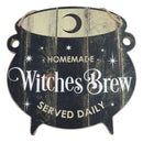 Homemade Witches Brew Served Daily MDF Wall Art Sign Plaque With Cauldron Shape