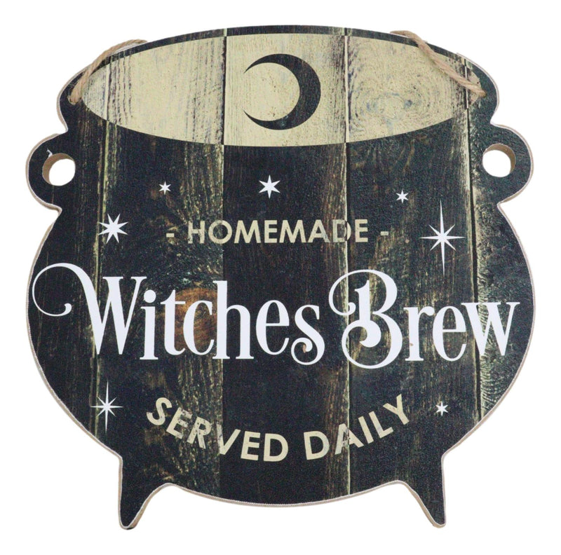 Homemade Witches Brew Served Daily MDF Wall Art Sign Plaque With Cauldron Shape