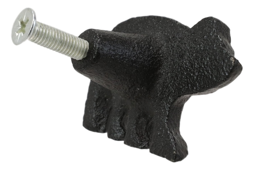 Cast Iron Rustic Western Black Bear Drawer Cabinet Door Knobs Hardware Pack of 4