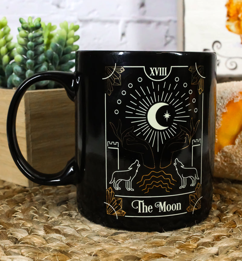 Wicca Fortune Teller Psychic Tarot Cards The Moon Ceramic Tea Coffee Mug Cup
