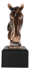 Western Wildlife Handsome Horse Stallion Head Bust Figurine With Trophy Base