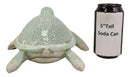 Ebros Aquamarine Coastal Beach Sea Turtle Statue With Mosaic Crushed Glass Shell 10"L