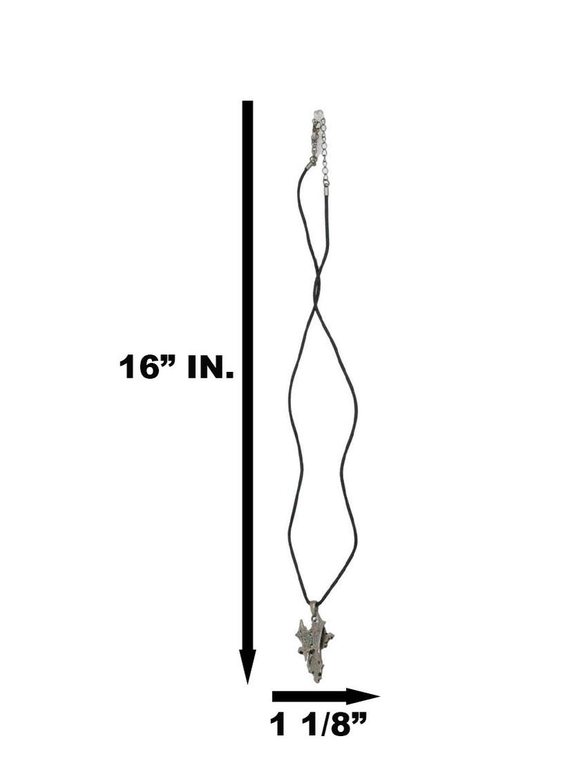 Medieval Gothic Dragon Serpent Excalibur Cross Pewter Pendant Necklace Jewelry