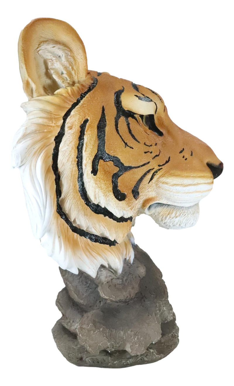 15"Tall Large Siberian Orange Bengal Tiger Head Bust Desktop Plaque Figurine