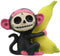Ebros Furry Bones Pink Baby Monkey with Giant Yellow Banana Figurine 3" Tall