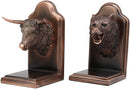 Wall Street Stock Market Bull VS Bear Bookends Bronze Electroplated Figurine