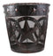 Rustic Western Lone Stars With Braided Metal Rope Trim Wire Waste Basket Bin