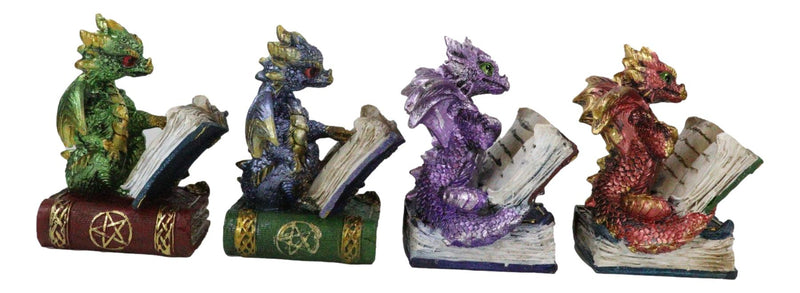 Ebros Metallic Three Wise Baby Dragon Set See Hear Speak No Evil Statue 3.5"H
