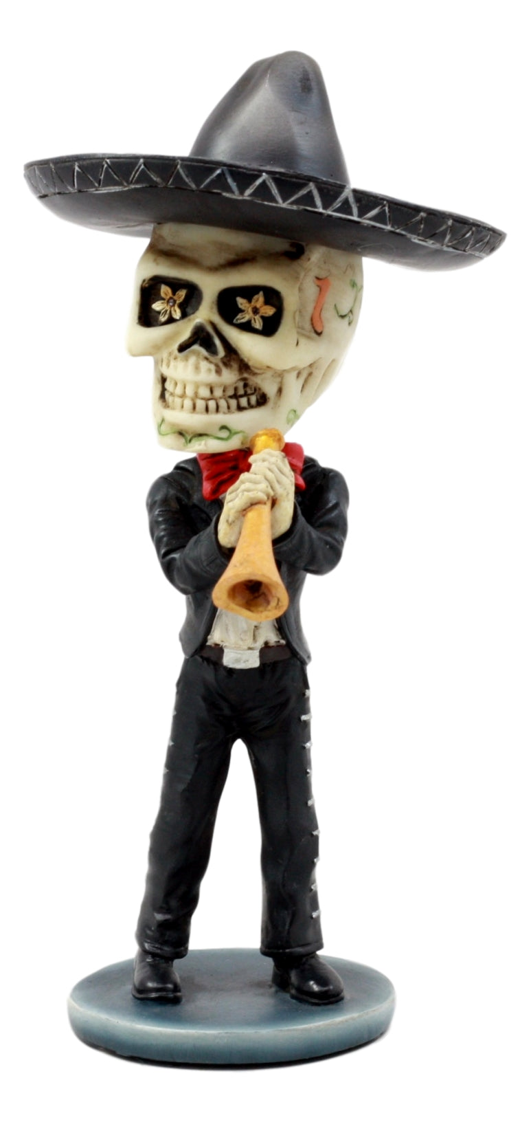 Ebros Day Of The Dead Skeleton Wedding Mariachi Trumpet Player Bobblehead Figurine Traditional Folklore Mexican Musician Sculpture