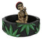 Positive Good Vibes Rasta Skeleton With Beanie Hat Smoking Rolled Stash Ashtray