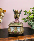 Ebros Art Nouveau Dragonfly Whisperer Fairy Fae Secret Jewelry Box 3.5"H Trinket