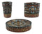 Country Rustic Western Floral Blue Cross With Concho 6 Piece Bathroom Vanity Set