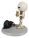 Lucky The Skeleton Boy Dropping His Ice Cream By Mystical Black Cat Figurine
