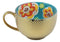 Large Luxury Gold Plated Ottoman Style Turquoise Flower Mug Bowls 28oz Set Of 3