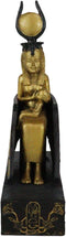 Classical Egyptian Golden Goddess Iset Isis Ra Nursing Horus Baby Figurine
