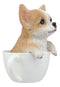 Realistic Tan Chihuahua Dog in Teacup Statue 5.75"H Pet Pal Chihuahuas Decor