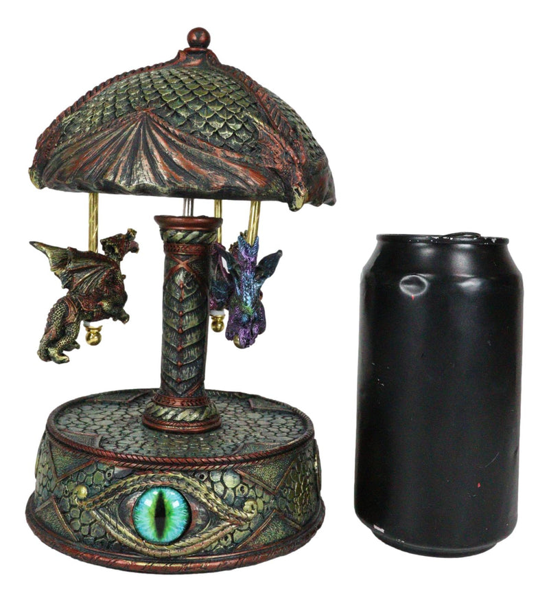 Ebros Eye Of Pandora Three Colorful Flying Dragons Clockwork Musical Carousel Statue