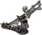 Ebros Gift Obsidian Athame Dragon Blade Letter Opener with Skull Base Stand Set