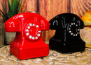 Retro Vintage Rotary Telephones Magnetic Ceramic Salt And Pepper Shakers Set