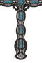 Rustic Western Scroll Art Turquoise Gem Rocks With Silver Clam Shells Wall Cross