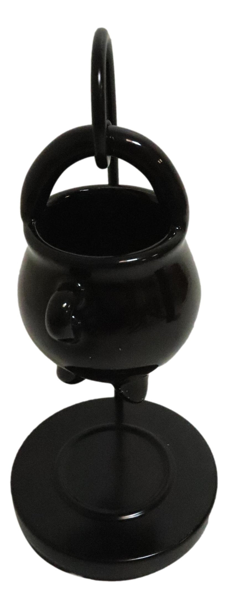 Wicca Witchcraft Hanging Ceramic Black Cauldron Essential Oil Burner Warmer