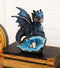 Ebros Gift Adorable Quartzite Blue Baby Dragon On Fossil Cove Figurine 5"H